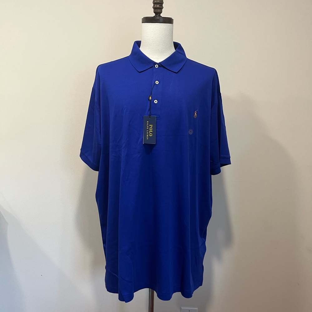NWT Ralph Lauren Polo Pima Soft Touch Shirt Flesh Pony Blue Big & Tall Men’s 3XB